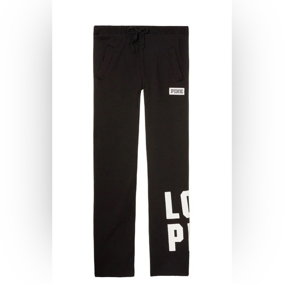 VS Pink Black Sweatpants - Picture 1 of 3